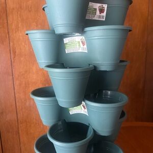 6 Tier Stackable Vertical Indoor Outdoor Plastic Large Garden Herb Planter NWT